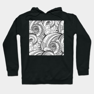 Non Colored Pattern with Vintage Floral Motifs Hoodie